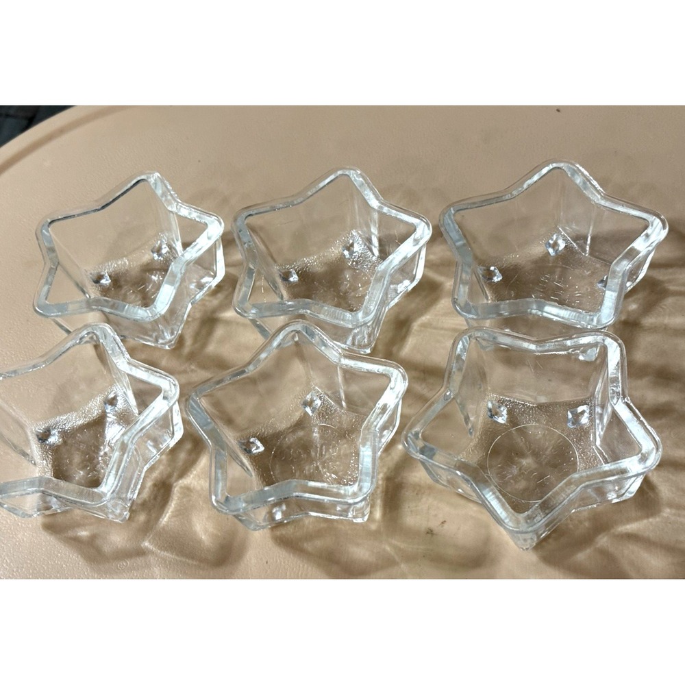6 Vintage 1930's Queen Anne Phoenix Glass STAR SHAPE Molds Hot/Cold‎ Dish